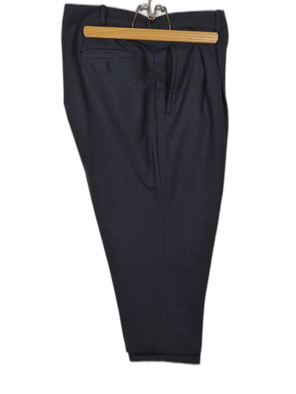 Bachrach Men's Navy Dress Pants 42x34 Pleated Trousers Wool Blend Classic Fit